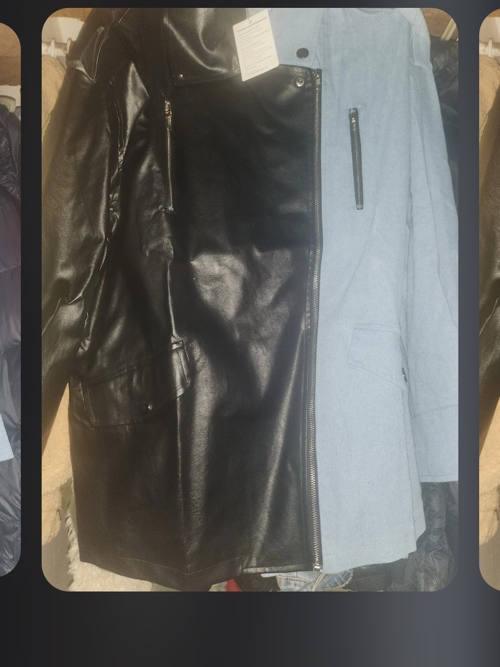 Black Faux Leather Men's Moto Jacket